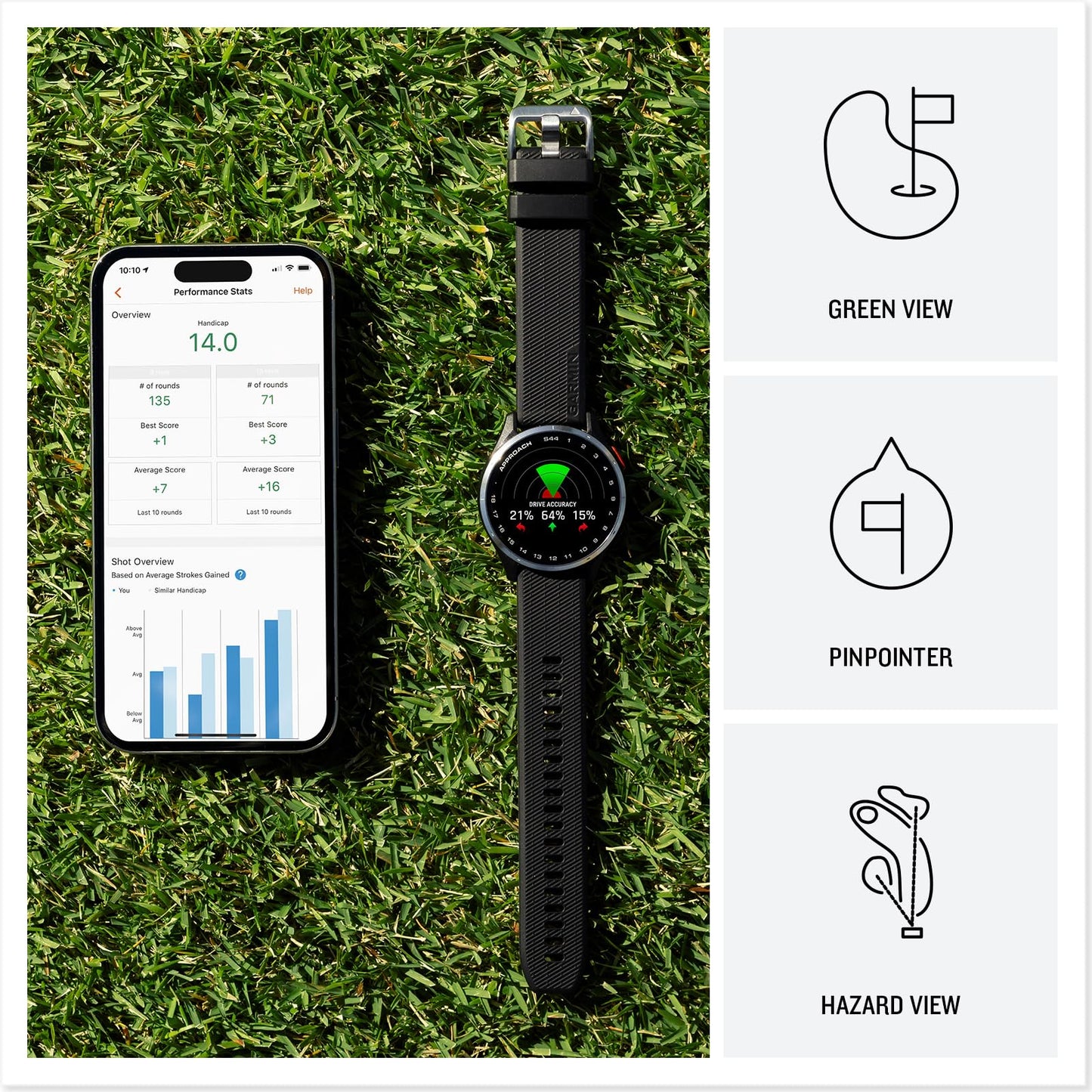 Garmin Approach S44 (Silver/Twilight) Golf Gps Smartwatch Bundle - 1.2 Amoled Display, On-Course Features & 15H Battery Life Wit