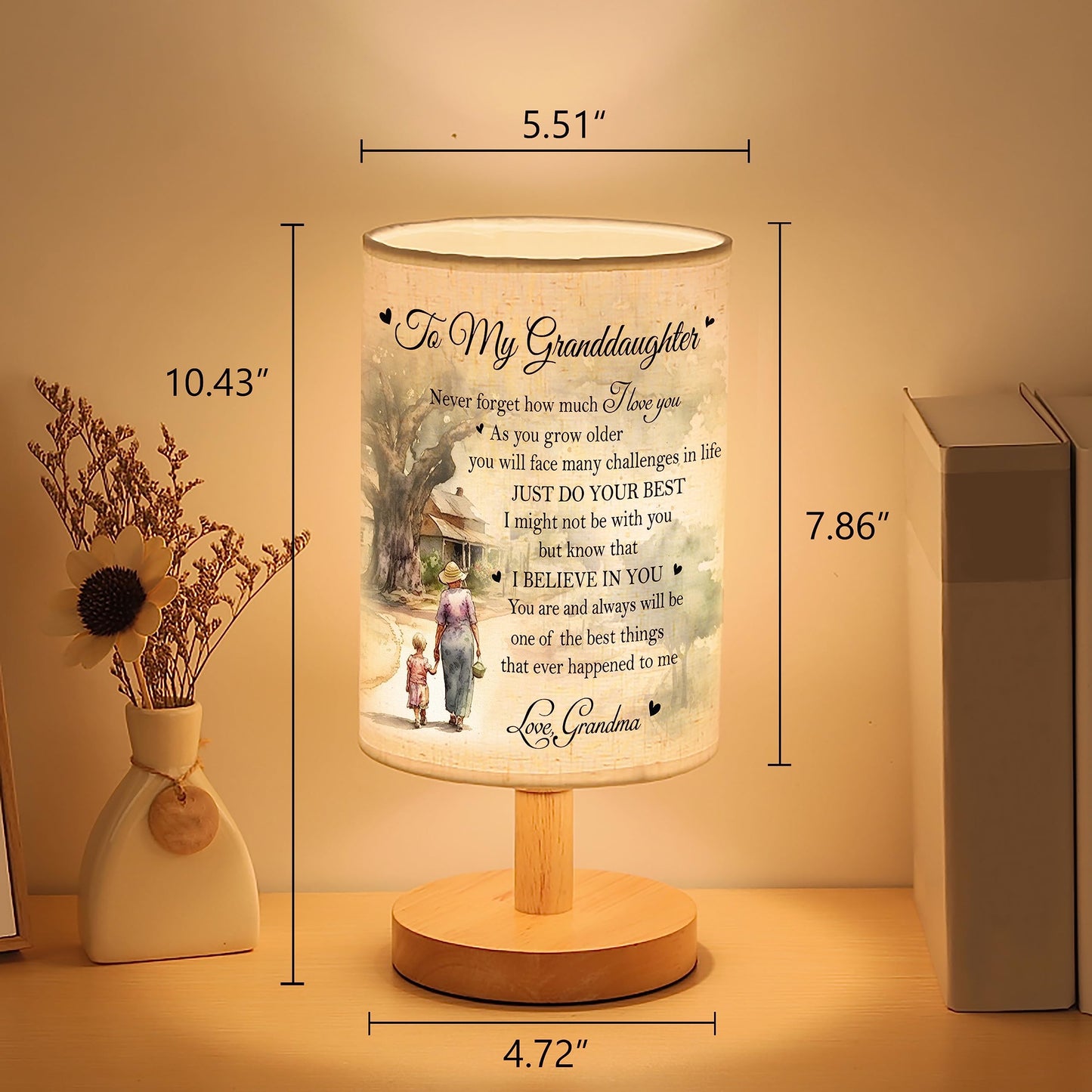 Granddaughter Gifts from Grandma - Granddaughter Table Lamp Christmas Gifts for Granddaughter Birthday Gifts Graduation Gifts Granddaughter Night Light TNT1