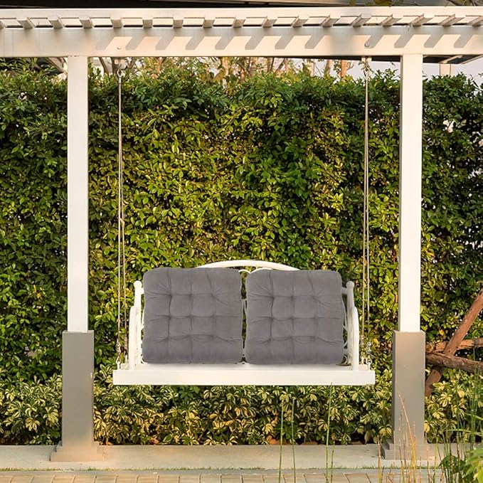 Tiita Outdoor Chair Cushions 22" x 22" Square Seat Pillows Set of 2 Throw Floor Pads for Patio Garden Furniture Chairs Office Livinh Room, Grey
