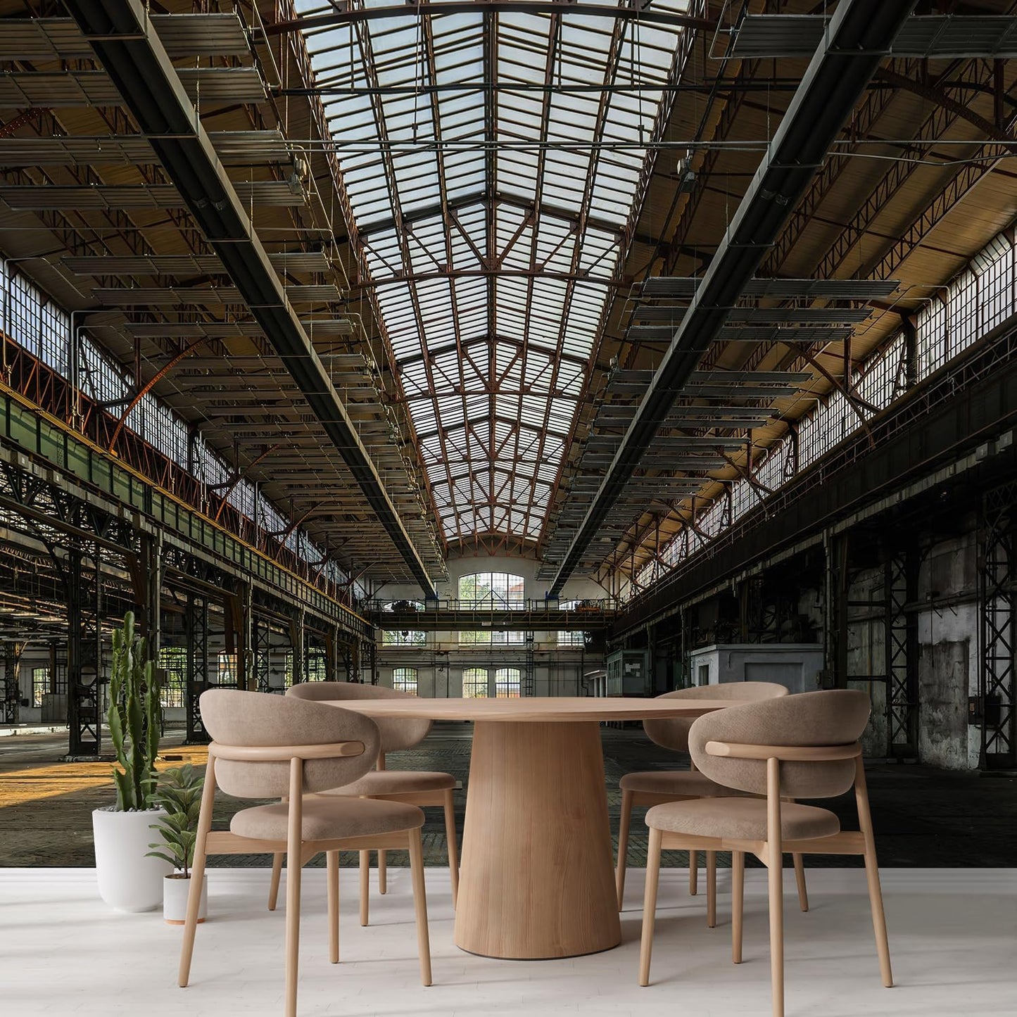 wall26 Industrial Interior of an Old Factory Building Removable Wall Mural | Self-Adhesive Large Wallpaper - 120x192 inches