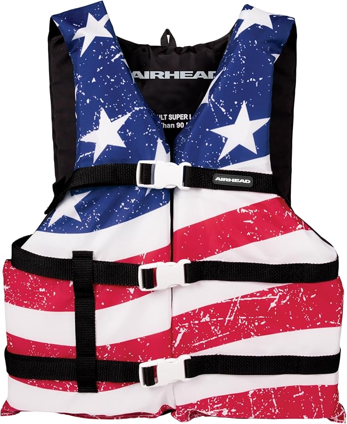 Sportstuff Type III Life Jacket US Coast Guard Approved Open Sides with 3 Body Belts & Buckles Quick Dry Fabric, Secure Fi...