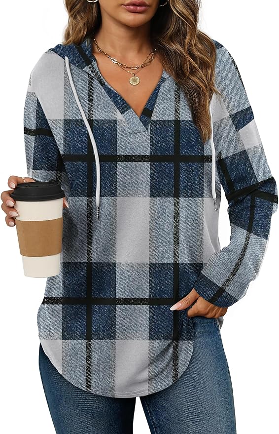 Bofell Womens Fashion Tops Hoodies for Women Pullover Oversized Sweatshirts Long SLeeve Shirts Loose Fit