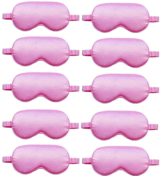 10 Pack Sleep Mask,Silk Eye Mask,for Night Sleeping,Office, Travel,Party Games,Suitablefor Men/Women (Pink)