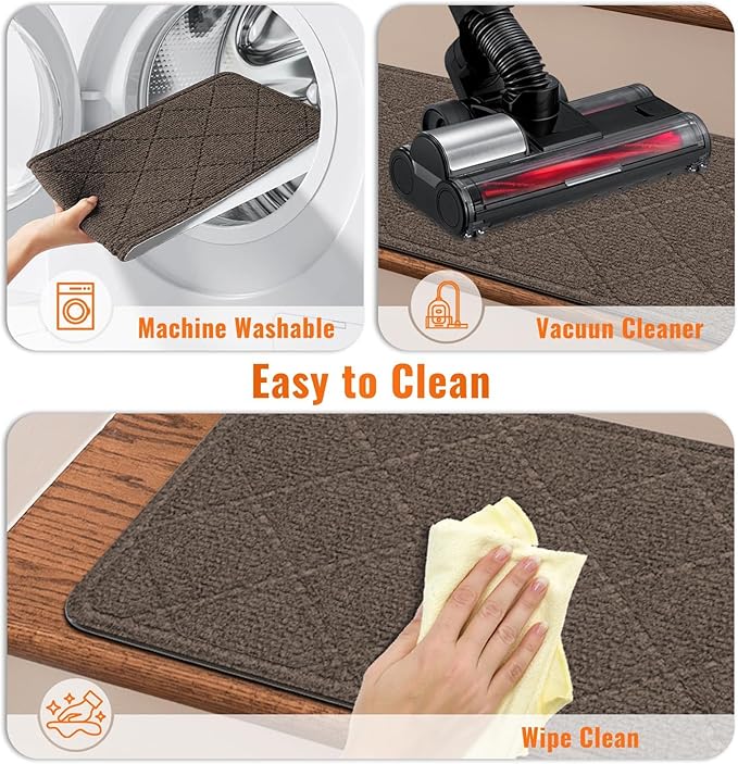 Stair Treads Non-Slip for Wooden Steps, 7Pack - 8" x 30" Edging Stair Runner Indoor for Kids Elders & Pets, Washable Carpet Stair Treads with Peel & Stick Reusable TPE Backing, Brown