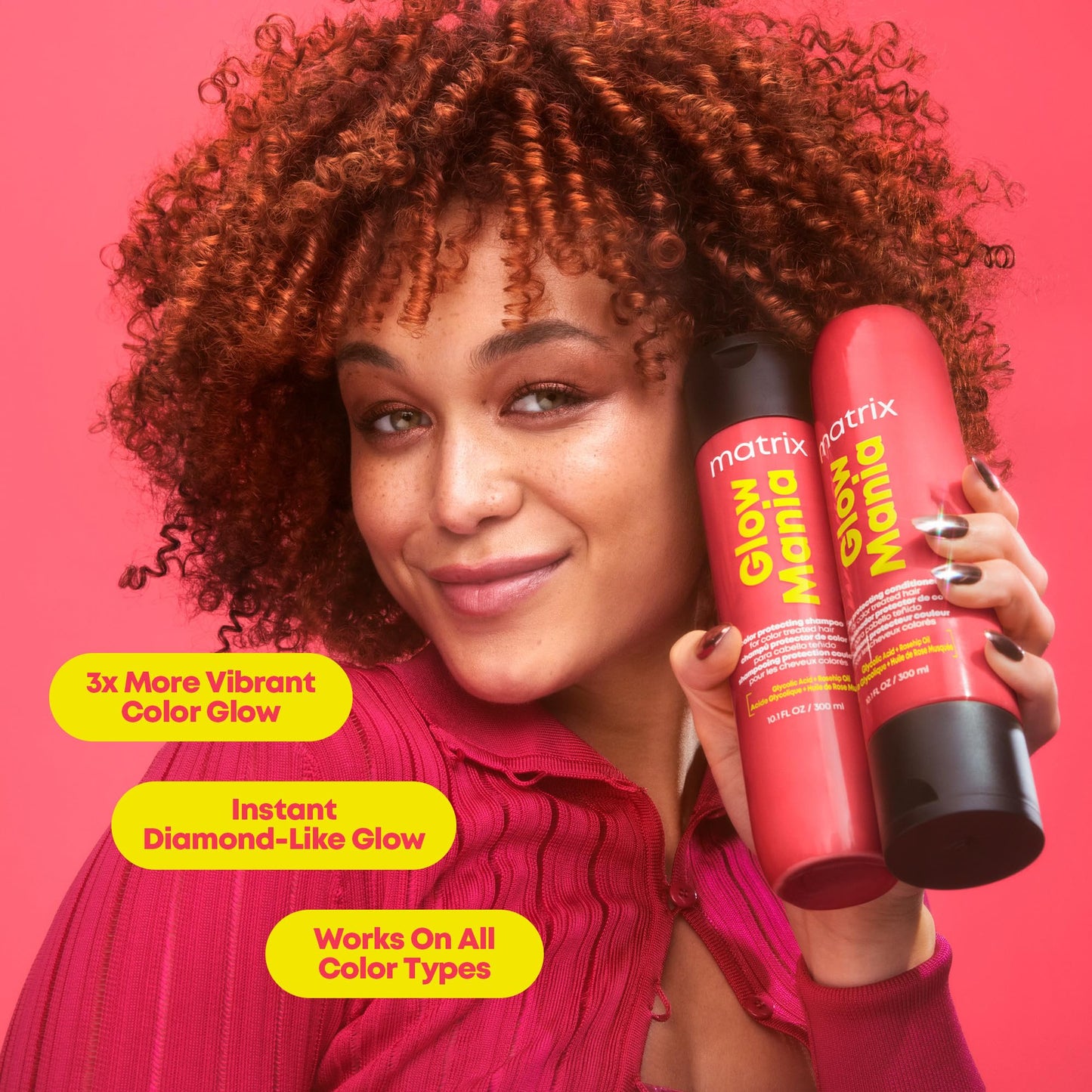 MATRIX Glow Mania Shampoo - Enhances Shine, Preserves and Protects Color Vibrancy, For Dull and Color-Treated Hair, Sulfate-Free