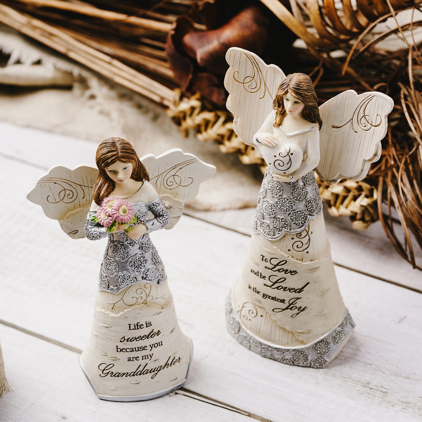 Pavilion Gift Company 82349 Granddaughter Angel Figurine, 5-1/2-Inch, Silver