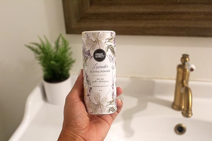 Lavender Talc-Free Dusting Powder with Arrowroot, Oats, Zinc & Magnesium - Soothing Body Powder for Women, Chafing & Deodorizing