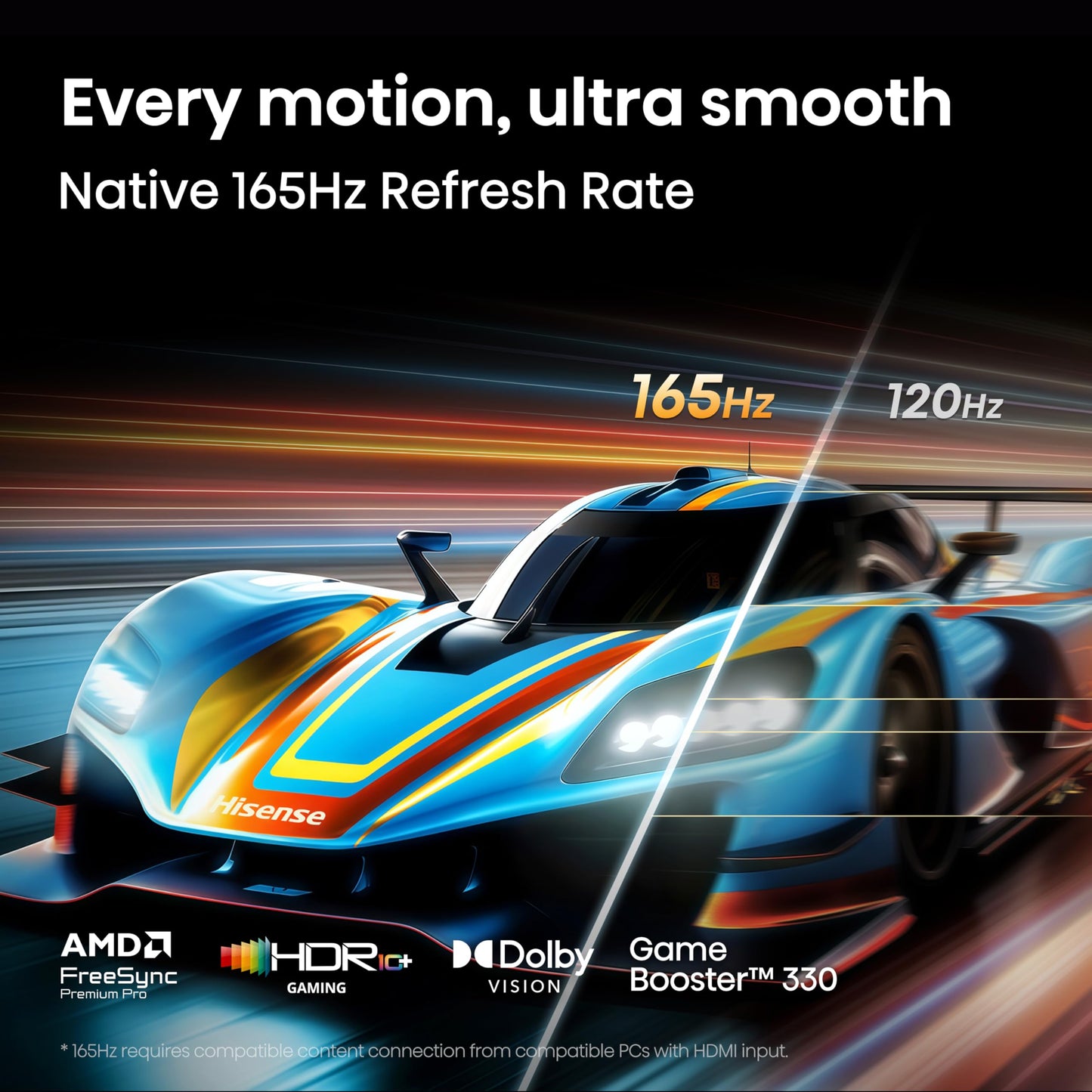 Hisense 75" U7 Mini-LED ULED 4K UHD Best Premium Gaming Smart Google TV (75U7SG, 2026 NEW) - Hi-QLED, Native 165Hz, VRR 330, HDR10+, Dolby Vision IQ·Atmos, IMAX Enhanced, Anti-Reflection, 2.1.2 Ch