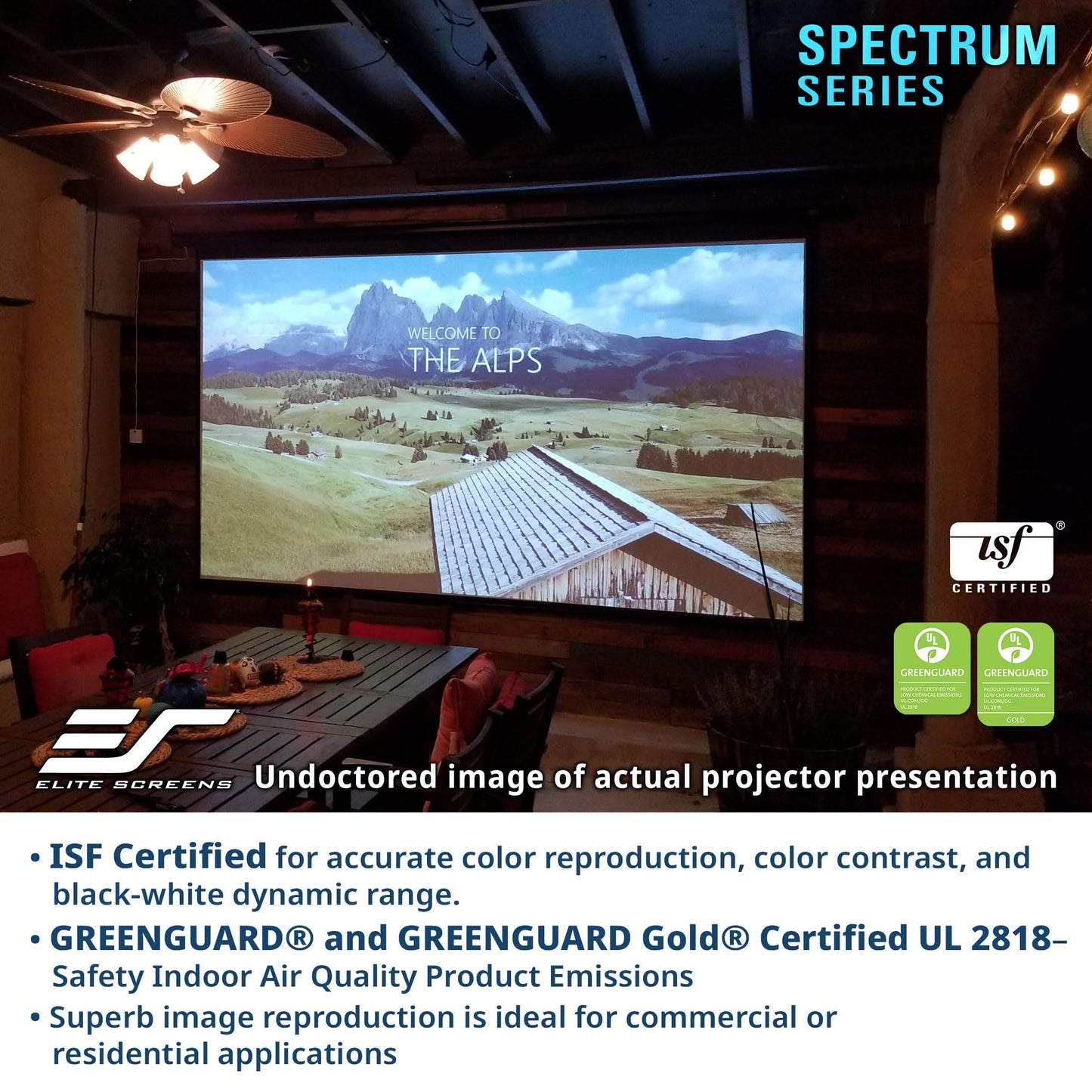 Elite Screens Spectrum RC 1 Remote KIT, 100-INCH Diag 4:3, Motorized Projection Screen Movie Home Theater 4K/8K Ultra HD Ready, ELECTRIC100V2