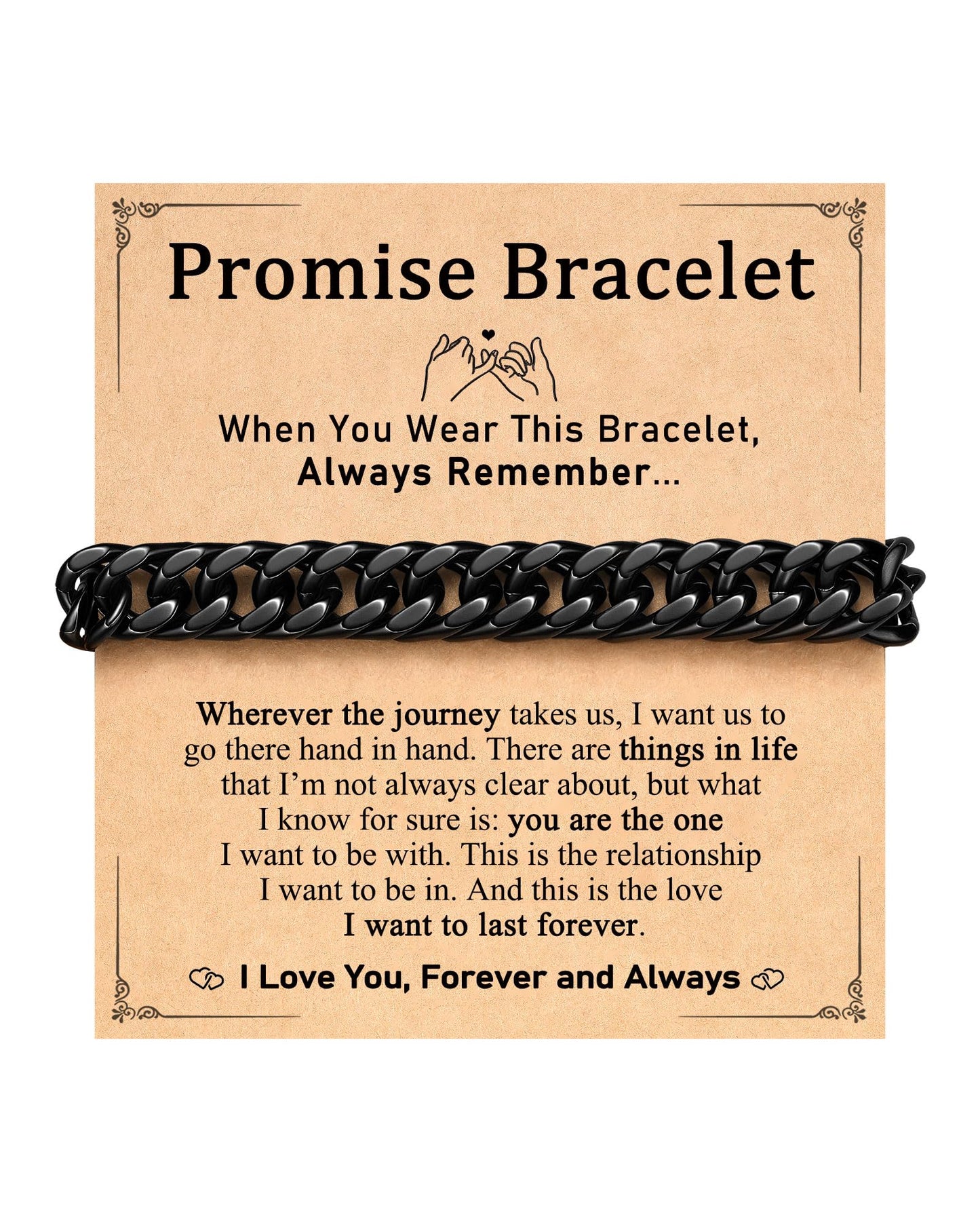 UNGENT THEM Promise Bracelet Gifts for Him Boyfriend Birthday Anniversary Men I Love You Cute Sweetest Valentines Christmas Romantic Gifts for BF Husband Ideas