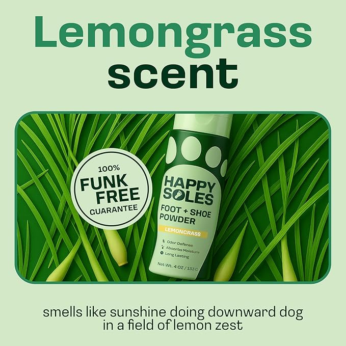 Shoe Deodorizer & Foot Powder - Ultimate Foot Powder for Smelly Feet & Odor Control - Sweat-Absorbing & Odor Eliminator - Ideal for Sweaty Feet & Unpleasant Shoe Smell (Lemongrass)