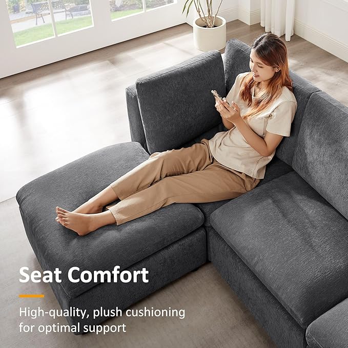 VANOMi Modern Upholstered Middle Module for Modular Sectional,Sectional Sofa Couch Accent Armless Chair, Chenille