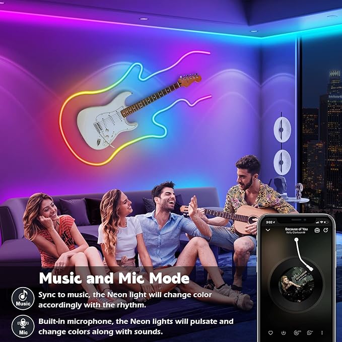 AILBTON 150Ft Neon Rope Lights,Flexible Led Rope Lights Control with App/Remote,Multiple Modes Music Sync Gaming RGB Led Neon Lights for Bedroom Outdoor