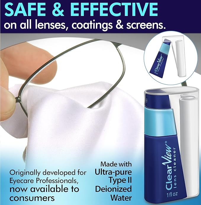 Portable Lens Cleaner Kit (6-Pack) – Travel Size with Premium Cleaning Solution, Refillable Spray + Microfiber Cloth – Safe for All Lenses, Compact, On-the-Go & Bulk Value