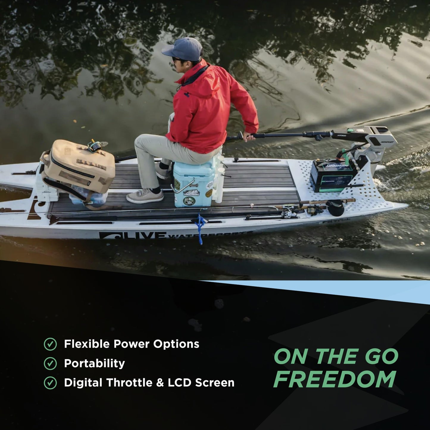 Newport NT300 Electric Outboard Motor - 3HP 1300W Brushless Direct Drive for Salt and Freshwater, 66-Mile Range, Ultra-Quiet, Hassle-Free Maintenance, Portable, Digital Throttle