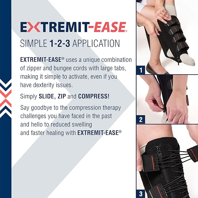 EXTREMIT-EASE Compression Garment 30-50 mmHg Lower Leg Compression Wrap - Ideal for Mild to Moderate Lymphedema Swelling, Venous Insufficiency, and Post-Op Edema