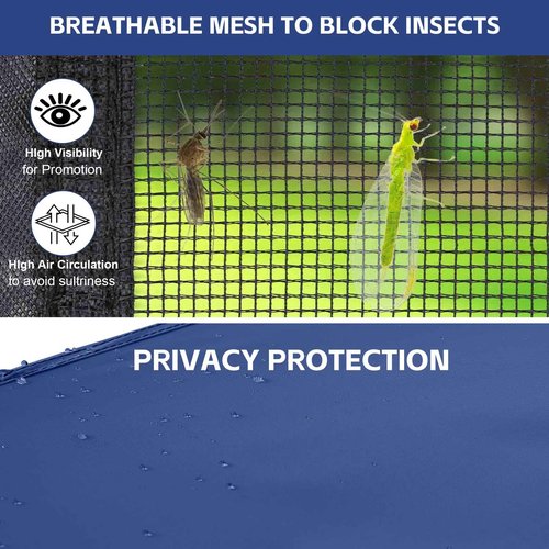 Canopy Universal Mosquito Netting Tent, Converts 10'x10' Canopy Gazebo into Camping Inner Tent, Screen House with Full PE Floors for Patio, Outdoor, Garden（TOP & Frame NOT Included） Navy Blue