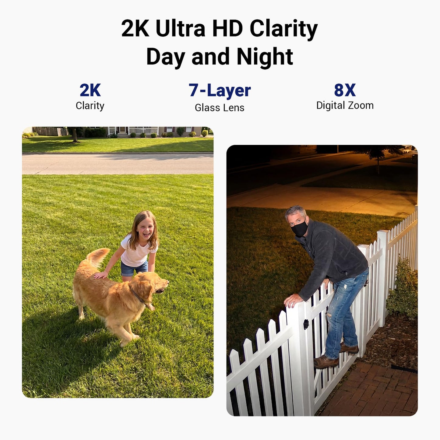 ANSQUE Security Cameras Wireless Outdoor Home System, 4 Camera Kit, No Subscription Fees, Solar Powered, Local Storage, 365-Day Battery Life, 360°PTZ Surveillance, Auto Tracking, 2K Color Night Vision