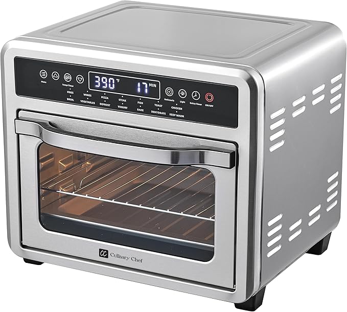 CULINARY CHEF CAFO109-SS 27-Quart Digital Air Fryer Oven, Stainless, 27qt