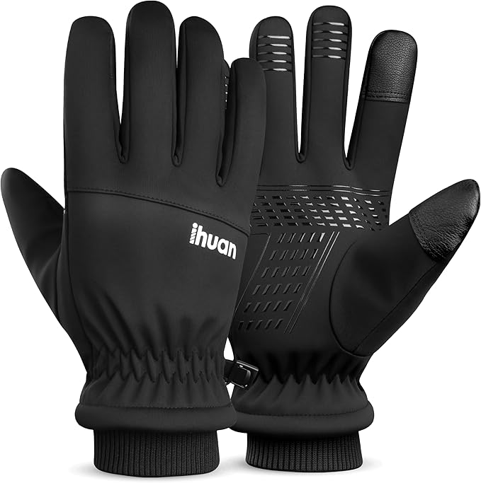 ihuan Winter Gloves for Men Women, Waterproof Warm Ski Snow Gloves Cold Weather, Thermal Touchscreen Skiing, Snowboarding,...