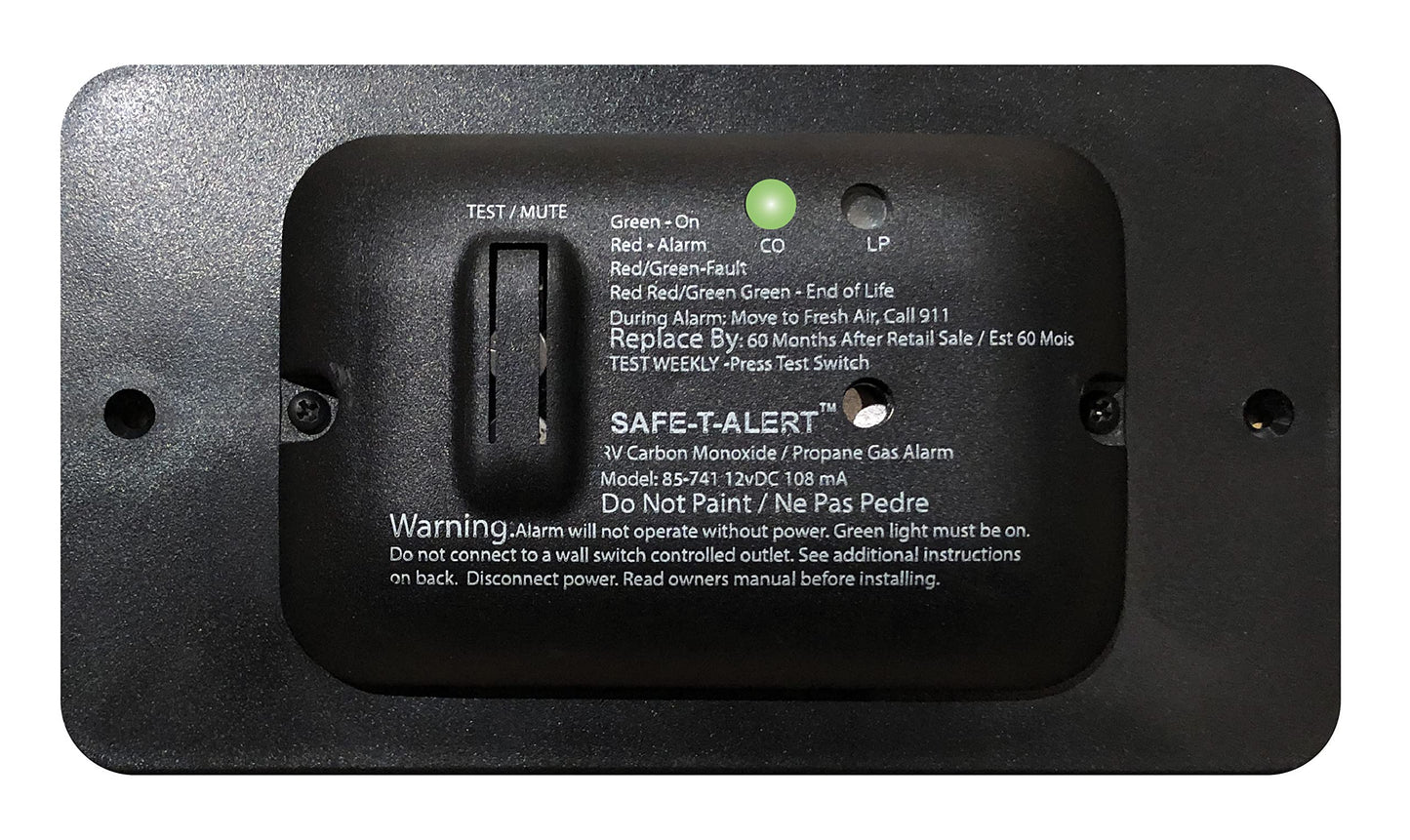 MTI Industry Safe-T-Alert 85 Series Carbon Monoxide Propane Gas Alarm - 12V - Black [85-741-BL]