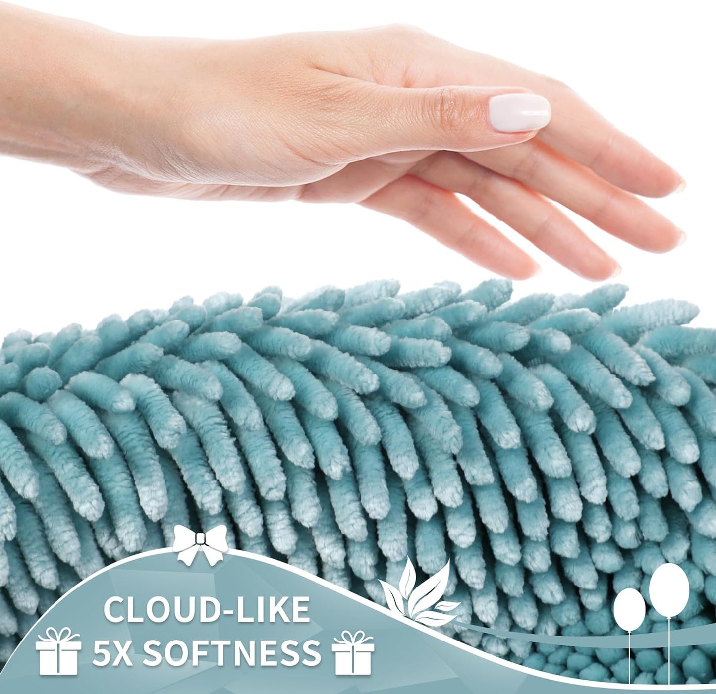 Yimobra Large Bathroom Rug Non Slip 36x24 Inch, Extra Thick Soft Absorbent Chenille Bath Mat, Machine Washable Bath Rugs for Bathroom Floor, Tub and Shower, Home Decor Accessories, Greyish Blue