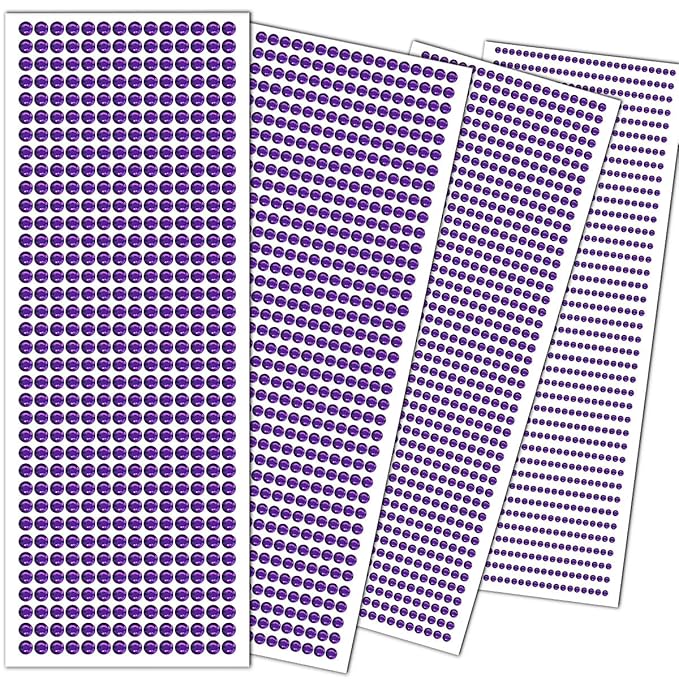 3090PCS Face Gems Eye Jewels Rhinestones Crystals Stickers 3/4/5/6mm with Dark Purple Rhinestones Stickers for Body, Stick on Jewels Makeup Glue for Face Eye Hair Nails Make up and Craft Decor