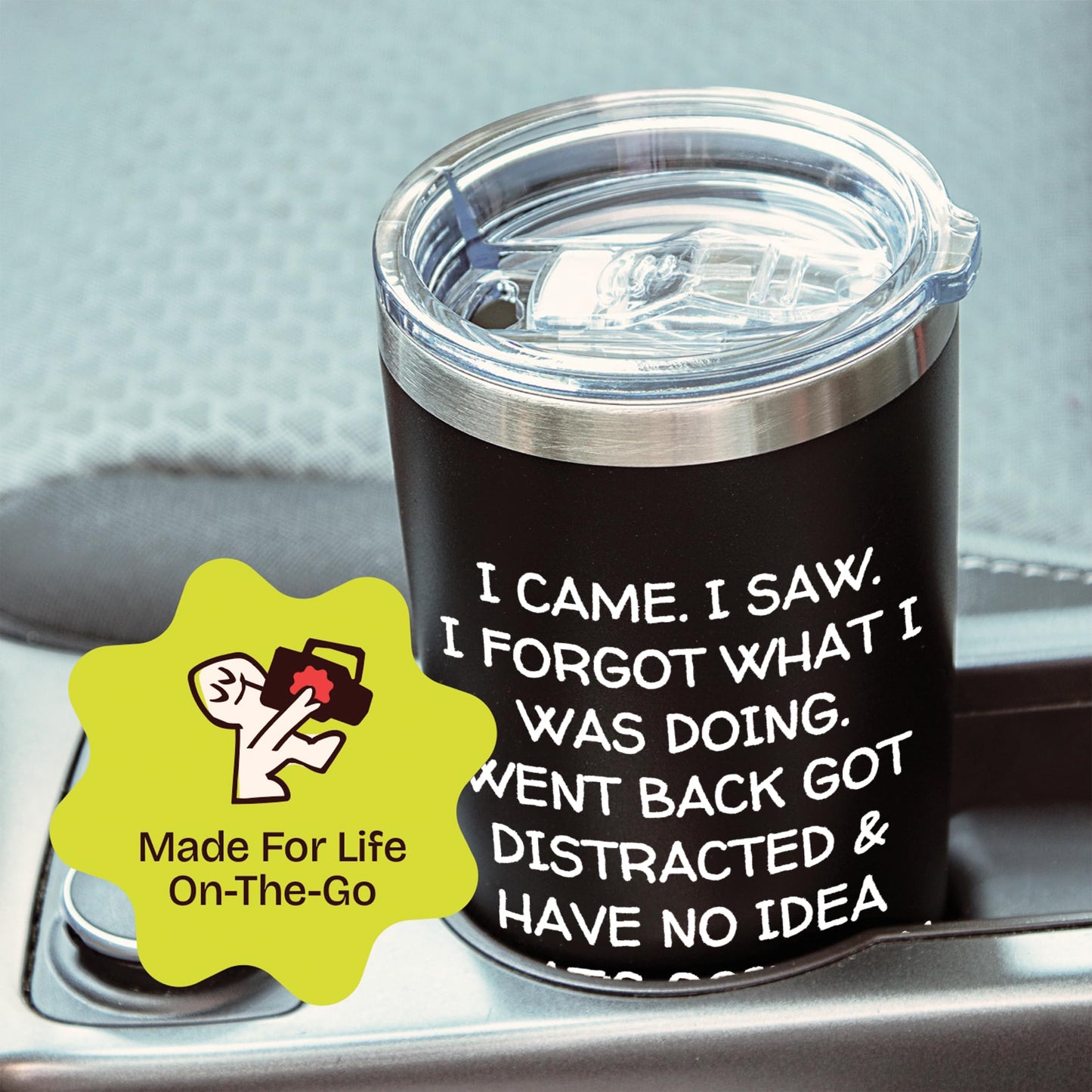 KLUBI Birthday Gifts for Women Men - I Came I Saw I Forgot Tumbler 20oz Black Gag Gifts Funny Adult Grandpa for Him Drinking Cups for Elderly Senior Citizen Tumbler I Came I Saw I Forgot Coffee Mug