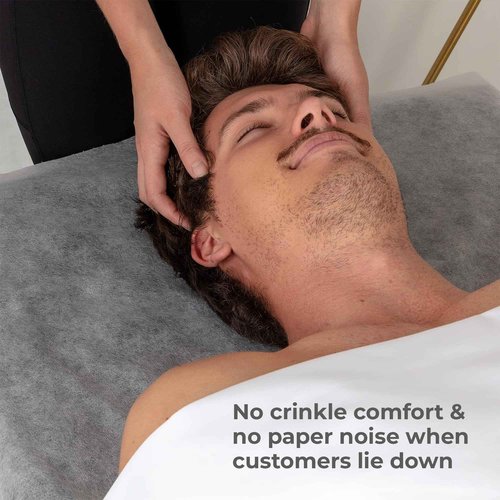 MASERTIO Disposable Massage Bed Cover - 60 Sheets Per Roll, Non-woven Material - Ideal for Spa, Tattoo, Waxing - No Crinkle Table Sheets - 31.5 x 71 Inches (2 Rolls)