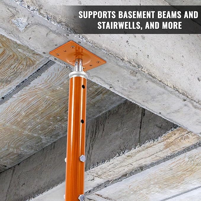 Yaocom 2 Pcs Adjustable Jack Post, 19"-36" Height Range, Basement Floor House Screw Jacks for Lifting Joist Beam Brace for Cellar Ceiling, Center Point Load Capacity 11023 Lbs (Orange)
