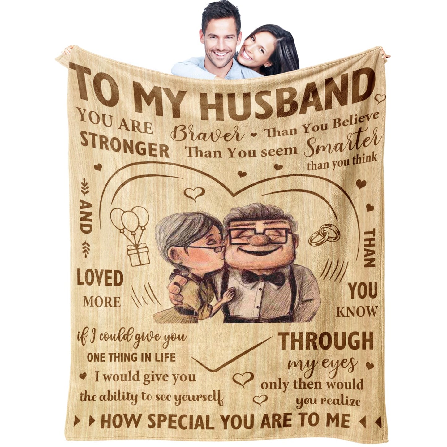 Neuturs Gifts for Husband Blanket, Husband Gifts from Wife, Husbands Birthday Gift, Romantic Fathers Day Christmas Wedding Anniversary Love Birthday Gift for Him Men, to My Husbands Blanket 60"X50"