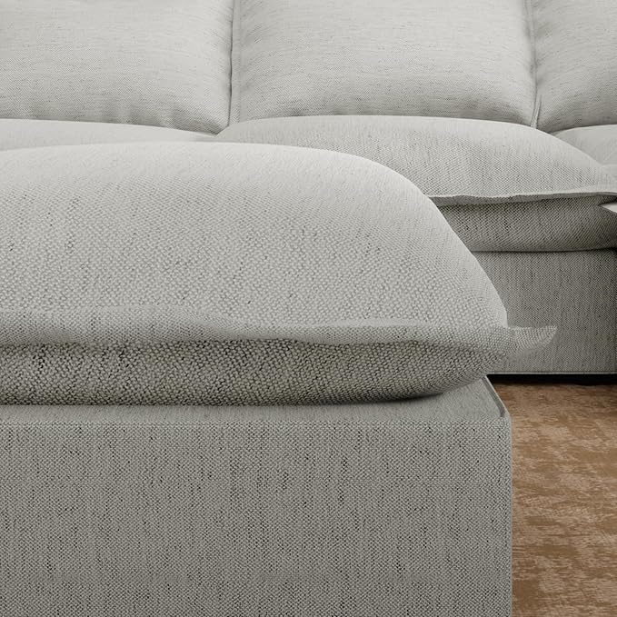 Intuition Decor Cloud Modular Sectional Sofa,117" Down Filled Comfort L Shaped Comfy Sofa Couch with Cushion Covers Removable Extra Deep Seats,Couch for Living Room Apartment Office
