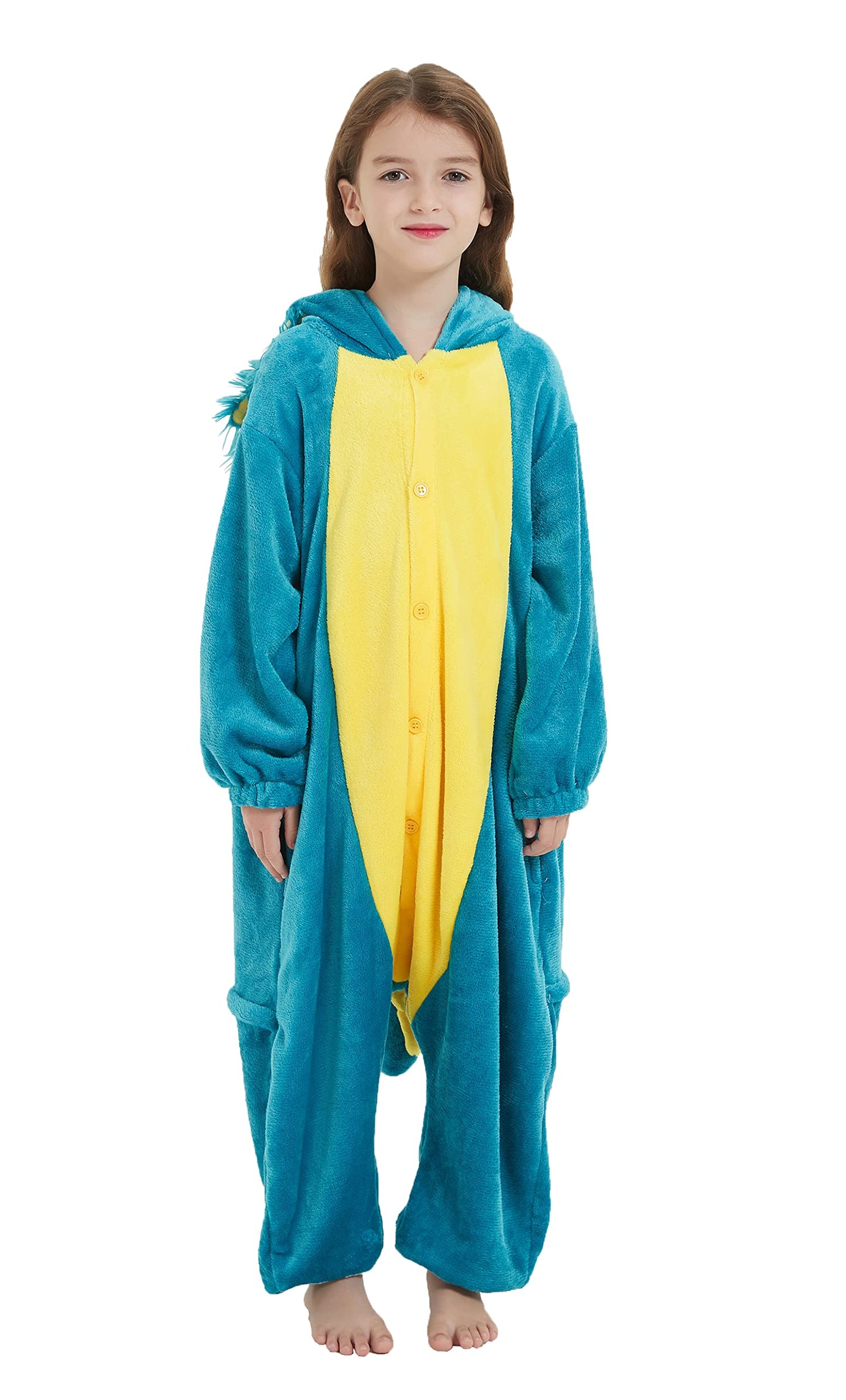 CuteOn Axolotl Onesie Pajamas for Kids Halloween Christmas Costume Gift, Height for 140cm