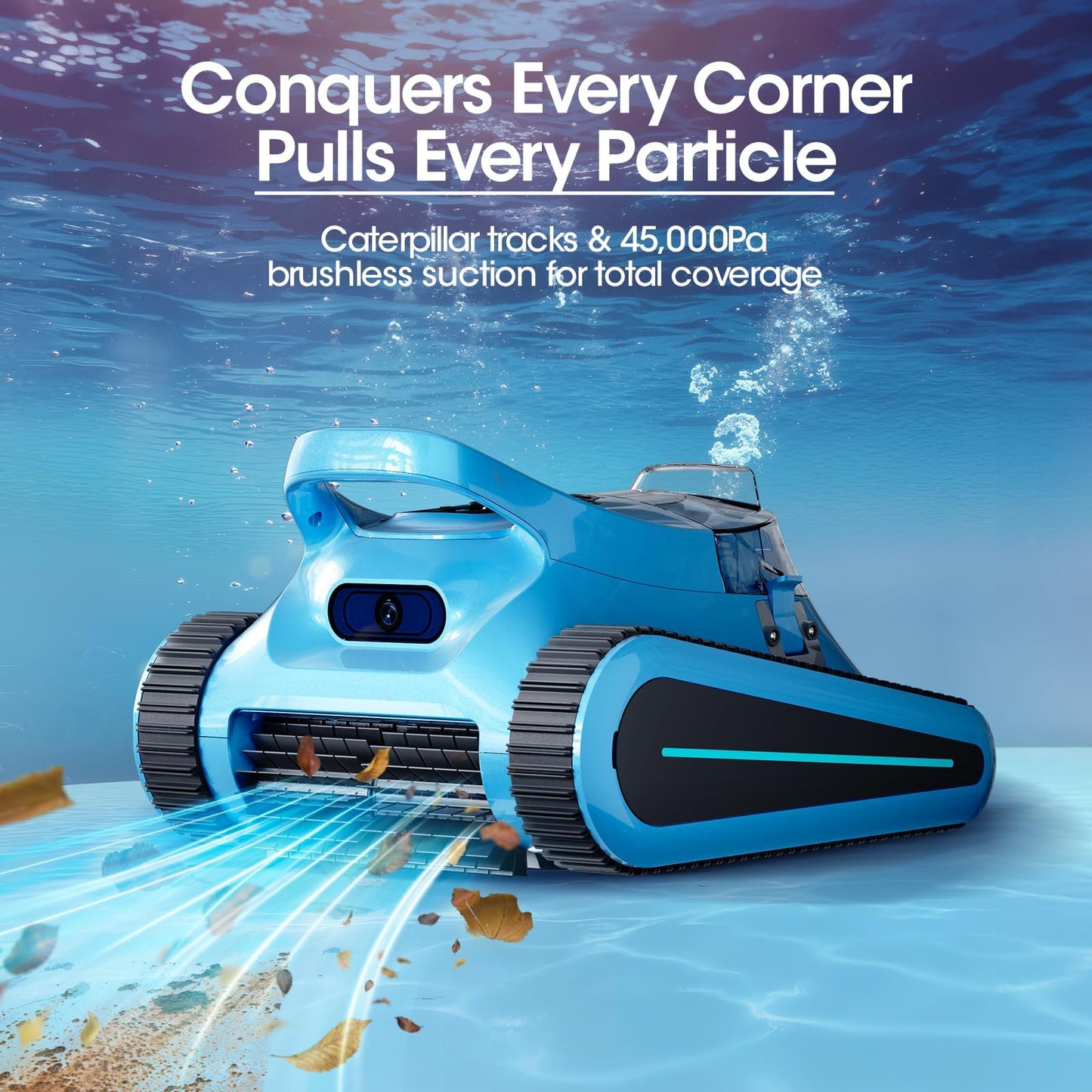 Cordless Robotic Pool Cleaner, Pool Vacuum 180W Brushless Motor, 45000Pa Suction, Wall & Waterline Climbing, Auto Path Mapping, for Pools up to 2150 Sq.Ft.