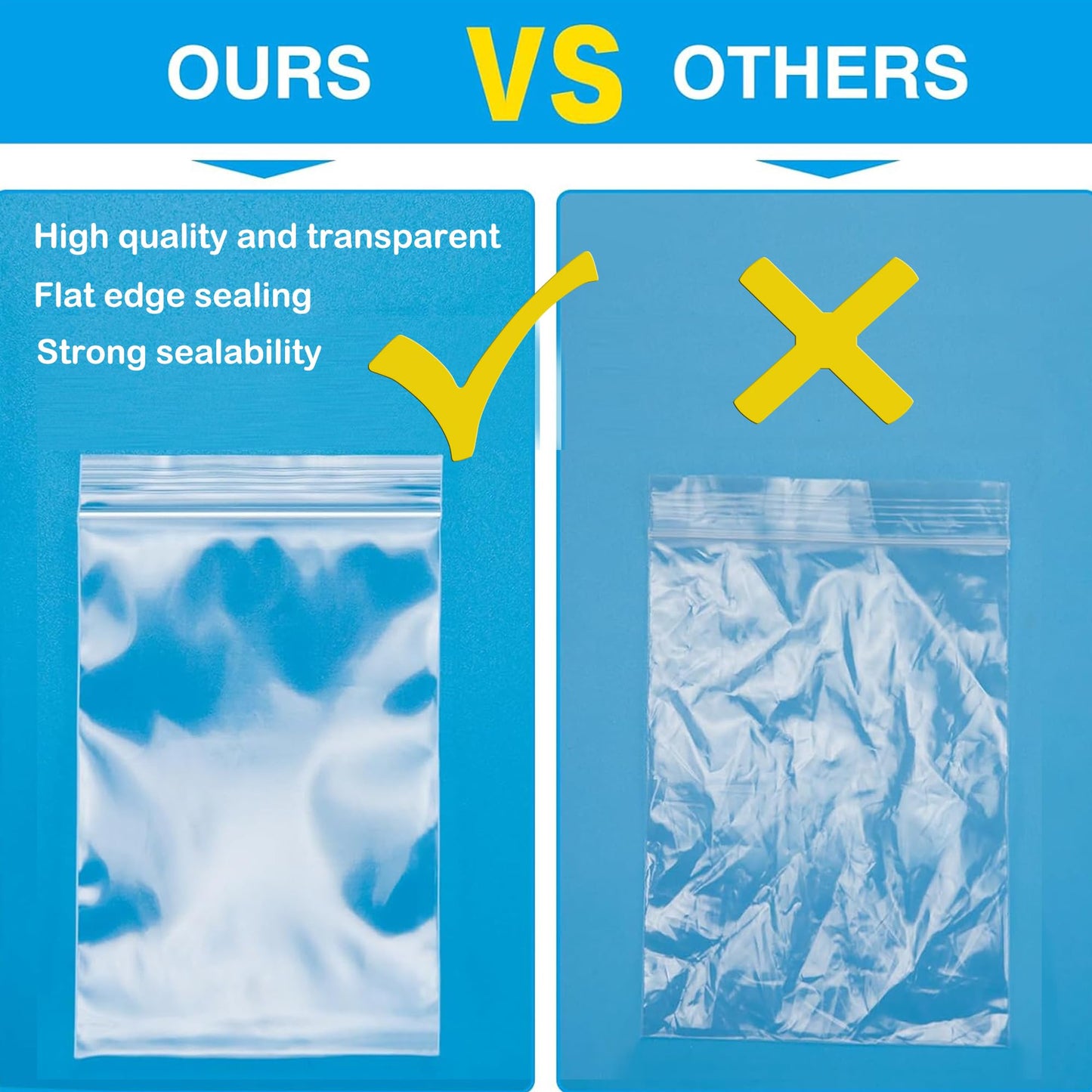 2''X 2'' (Pack of 100) 2 Mil Thick Clear Reclosable Small Zip Plastic Poly Bags With Resealable Lock Seal Zipper for Photo, Jewelry, Bakery, Treats, Travel, Storage, Packaging & Shipping