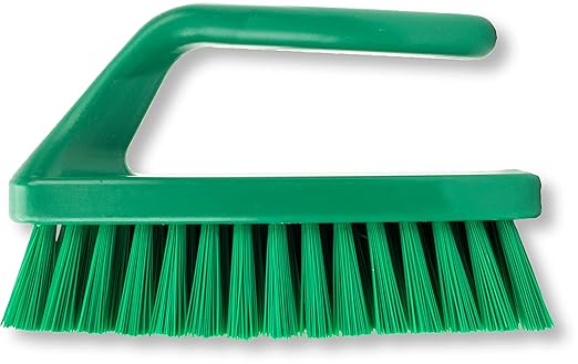 SPARTA Scrub Brush with Iron Shaped Handle and Stiff Bristles, Heavy Duty Scrubber Brush for Kitchen, Bathroom, Shower, Tile, Sink, Carpet and Bakepans, Polypropylene, 6 Inches, Green, (Pack of 6)