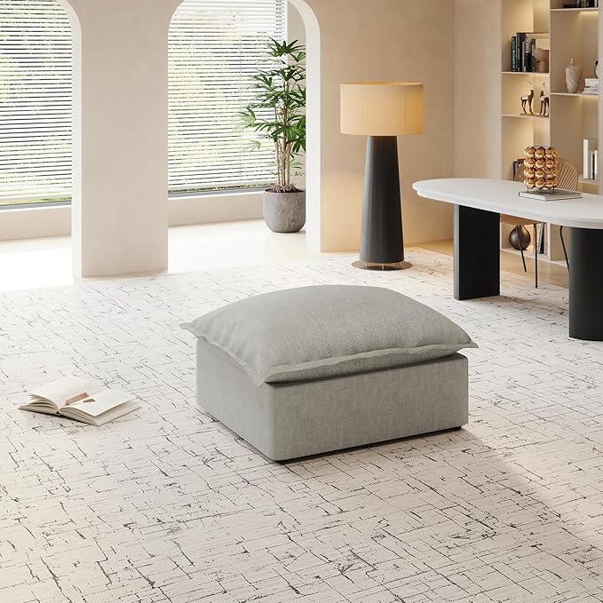 Intuition Decor Ottoman Module for Modular Sectional Sofa,Ottoman Seat for Sectional Sofa Couch Extra Deep Couches,Grey