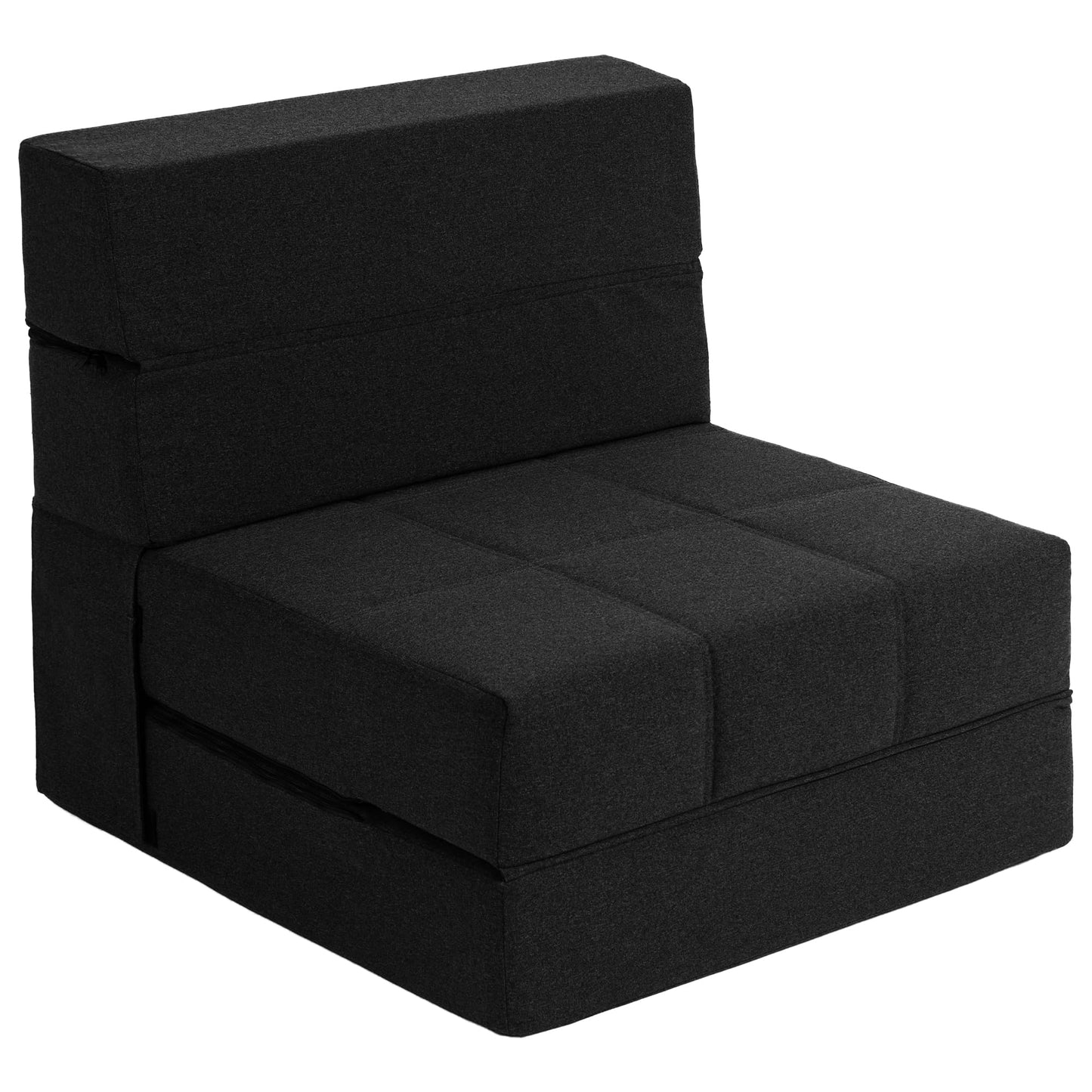 CATMIX Folding Sofa Bed, 7 inch Memory Foam Floor Couch, Convertible Sleeper Foldable Mattress Futon Sofa for Living Room/Home Office/Guest Beds/Apartment/Upstairs Loft, New Dark Gray, Single