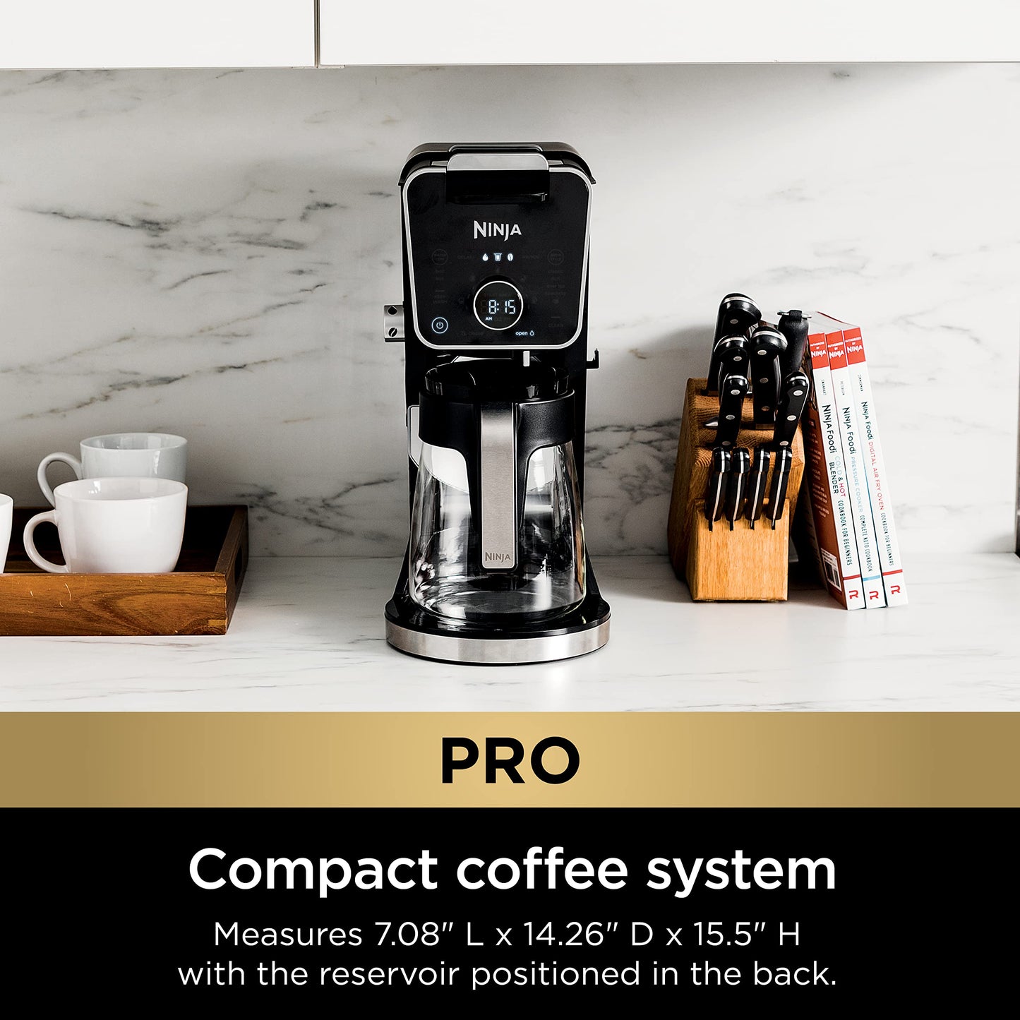 Ninja Specialty Drip Coffee Maker | DualBrew™ Pro Specialty Coffee Machine w/Frother, Permanent Filter | Brew w/Pods & Grounds, K Cups Compatible | 4 Brew Styles, 13 Cup to Pot Sizes | Black CFP307