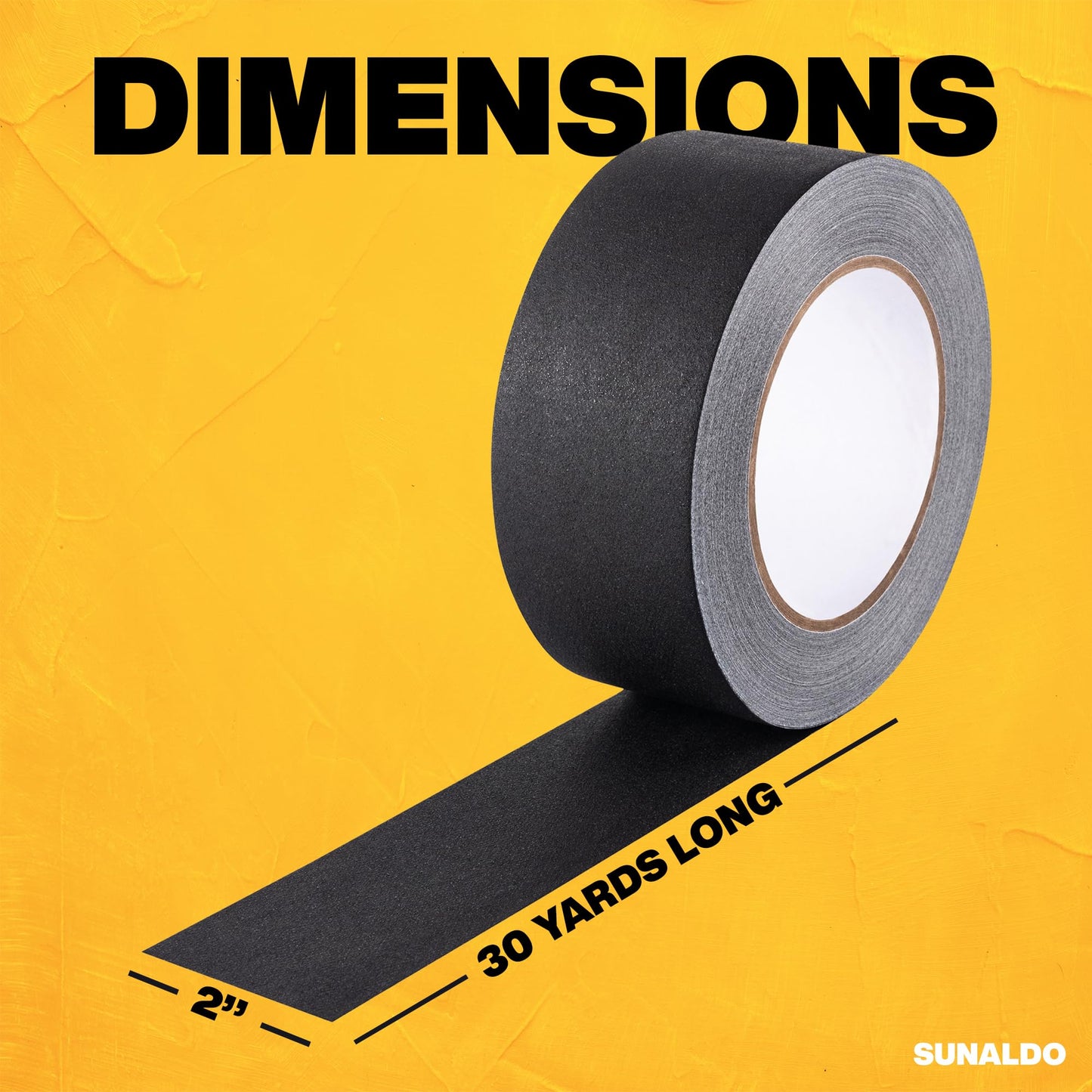SUNALDO Gaffers Tape (2" x 30 Yards) Strong Hold, Easy to Rip, Residue-Free Professional Grade Gaffer Floor Tape for Electrical Cords, Matte Finish Non Reflective, Weather Resistant (1 Pack, Black)