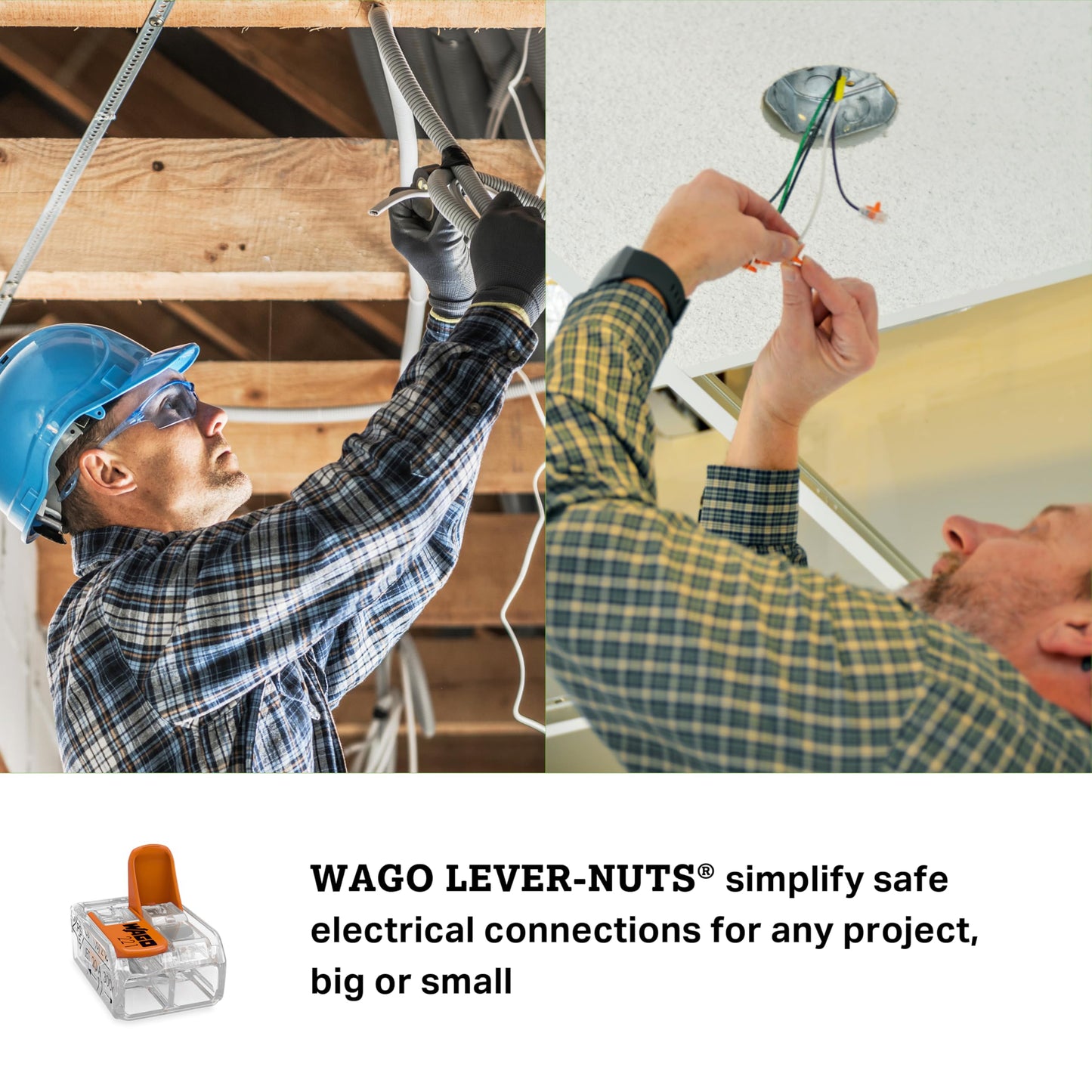 WAGO 221-412 Lever-Nuts - 2-Conductor Compact Splicing Connectors (Pack of 10)