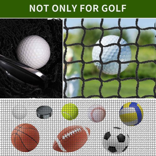 NQB Golf Practice Net with Steel Hanging Kit & Nylon Rope, 10x20FT Hitting Net for Multiple Sports