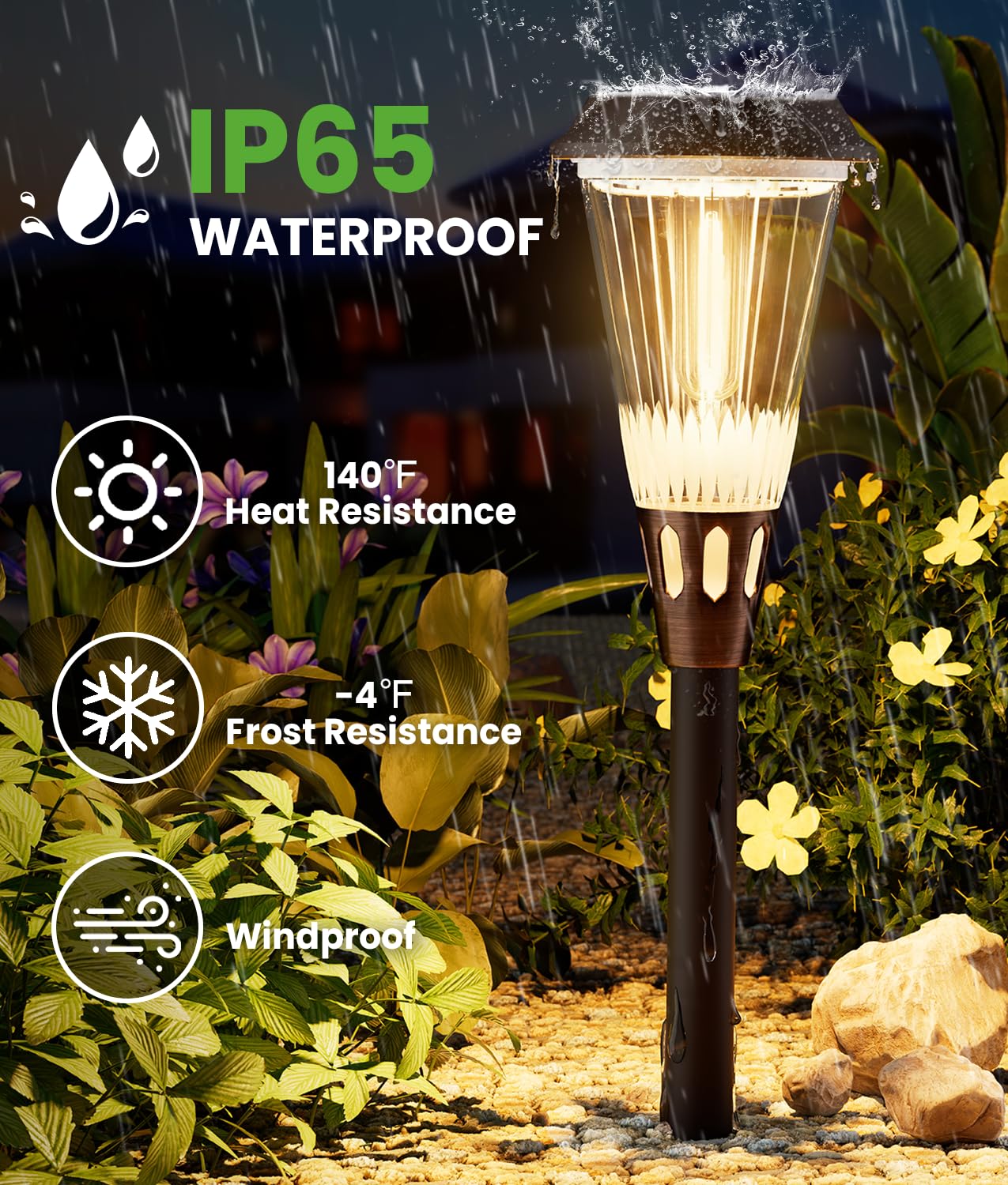BITPOTT Bright Solar Pathway Lights Outdoor 8 Pack, 2-in-1 Warm&Cool Solar Lights Outdoor, Pathway Landscape Lighting Waterproof IP65, Auto On/Off Outdoor Light for Lawn Patio Walkway Garden Landscape