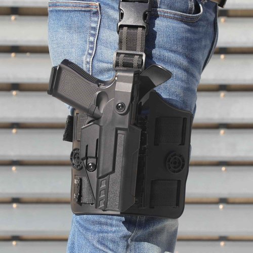 Level Ⅲ Optic Cut Holster for Glock 17 19 19x 44 45 Gen 1-5, Glock 22 23 31 32 Gen1-4, Drop Leg Anti-Slip Strap Holster, Right Hand
