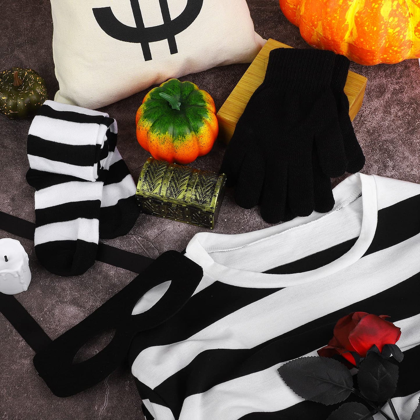 URATOT Women's Robber Costume Set Cosplay Thief Accessories for Halloween Party