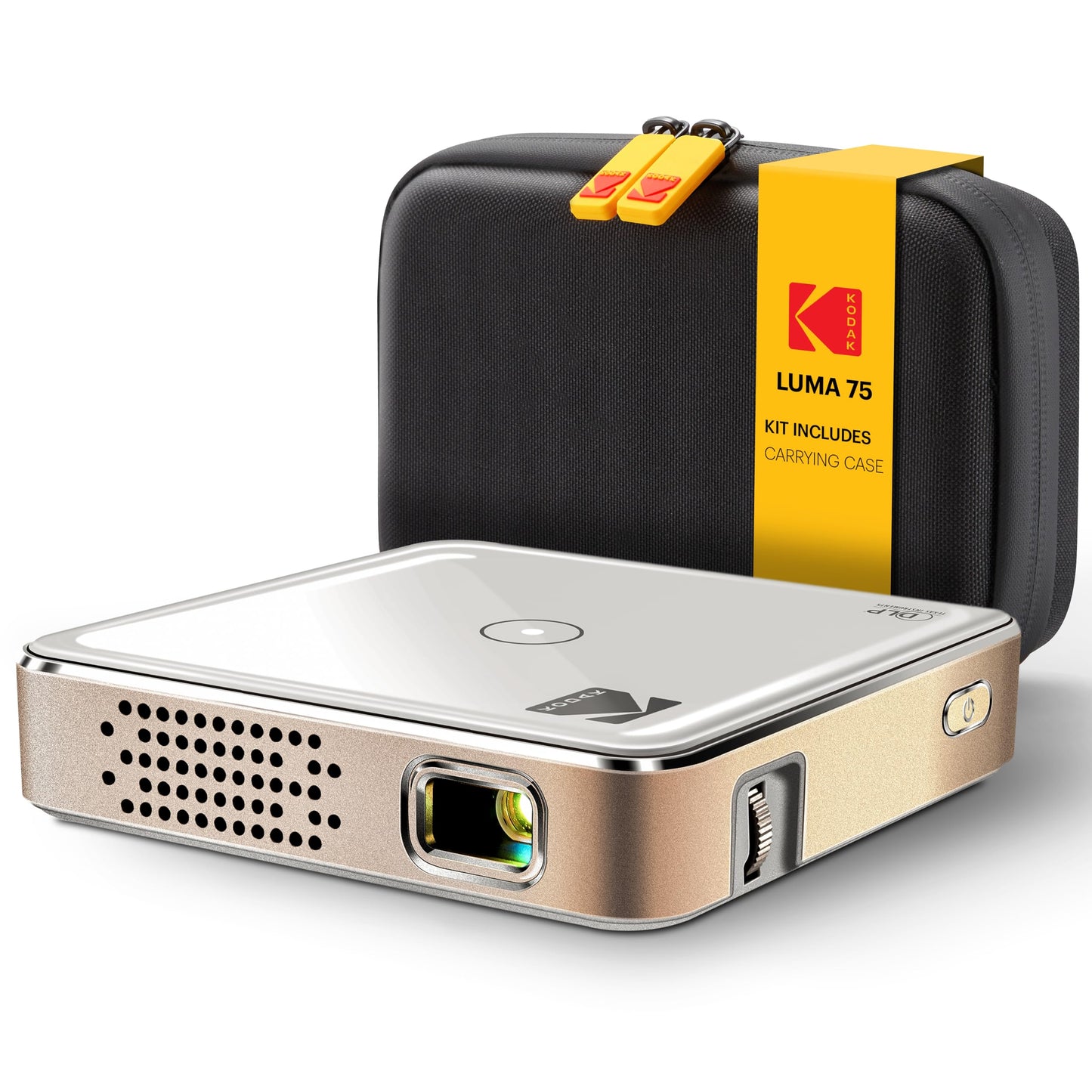 KODAK Pocket Mini Projector - Ultra Small, White - 1080p HD DLP & 30 ANSI Lumens - 100-Inch Display for Movie Projector - HDMI/USB/MicroSD Inputs for Pico Display