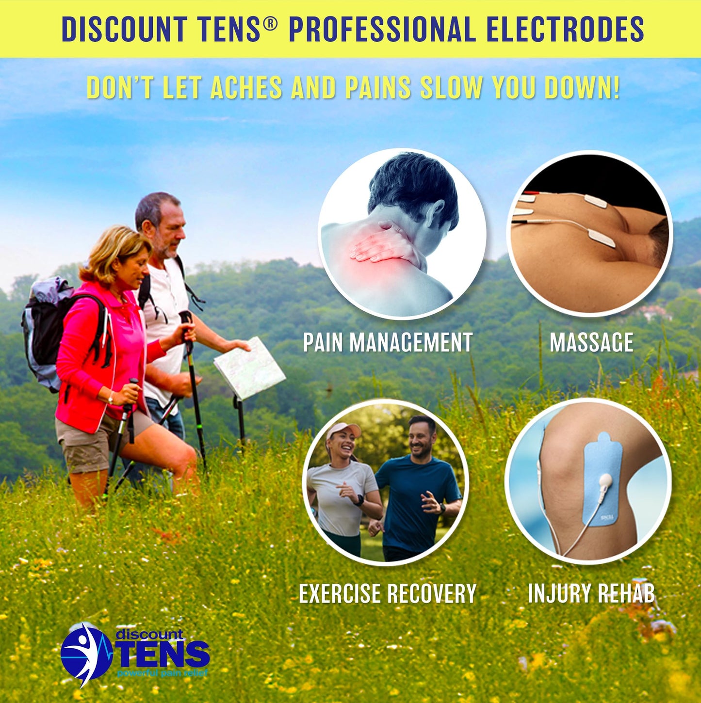 Discount TENS - PowerDot 2.0 Compatible Electrodes – 12 Premium Magnetic Connector Electrodes, Self-Adhesive Muscle Stimulation Pads for Recovery, Performance & Pain Relief. New and Improved!
