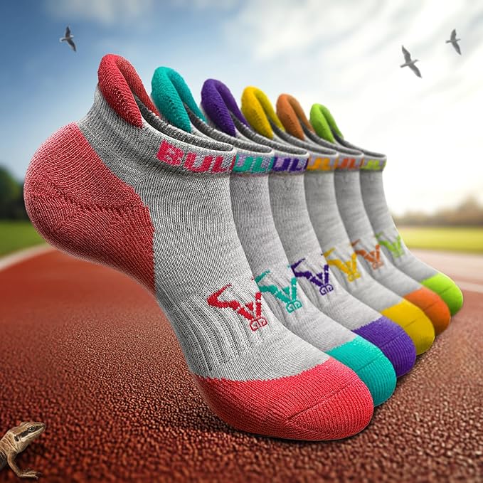 Socks For Women 6Pairs-Womens Athletic Ankle Socks No Show Cushioned for Walking Running-Compression Arch Support