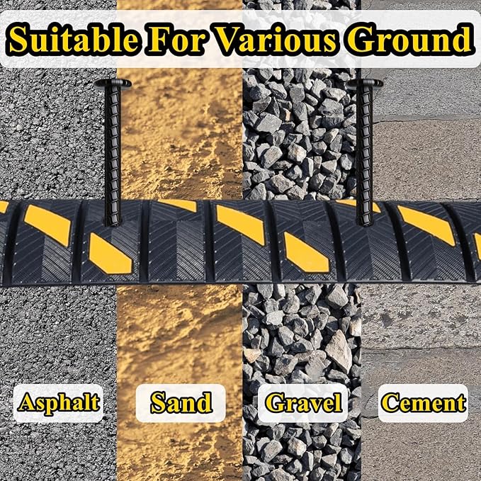 MSWY 16 Inch Rebar Stakes 10 Pack Heavy Duty Ground Anchors 1/2 Inch Diameter Galvanized Steel Asphalt Anchoring Metal Spikes for Speed Bump, Parking Curb and Camping Tent