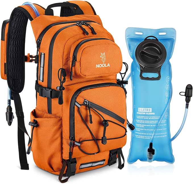 NOOLA Hydration Backpack with 3L Water Bladder - 22L Water Backpack for Hiking, Cycling, Running, Biking - Lightweight Hik...